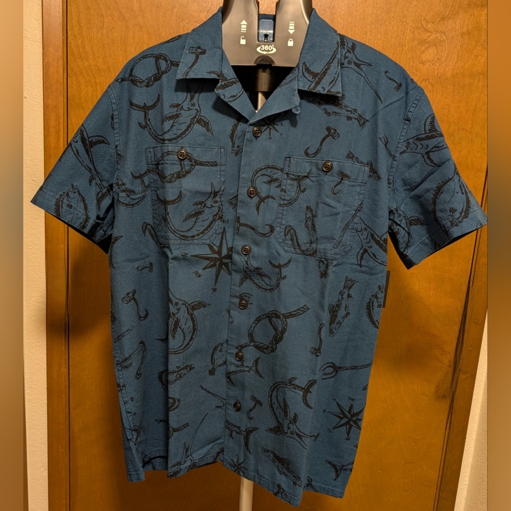 Filson Rustic Short Sleeve Camp Shirt Indigo NWT Men's Med